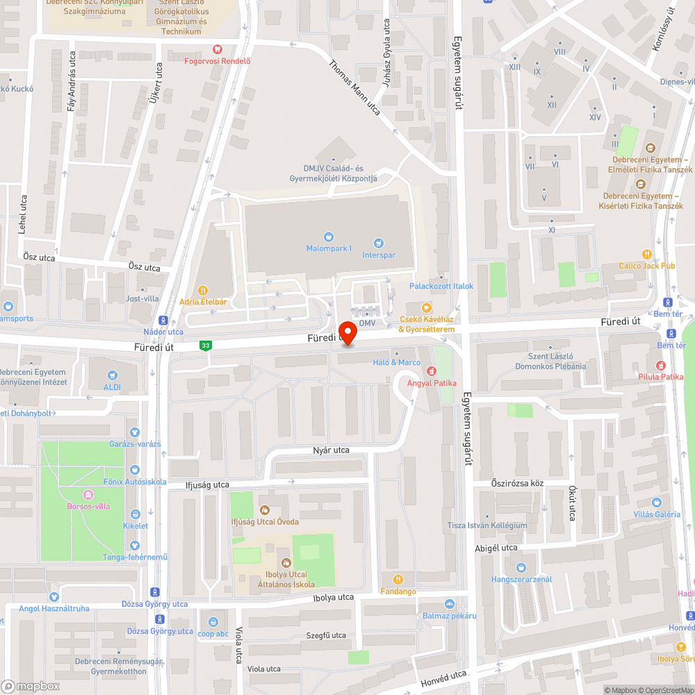 Jégmentesítés Füredi utcai kerékpárút Bem tér - Dózsa Gy. utcai szakasz bejelentés helye