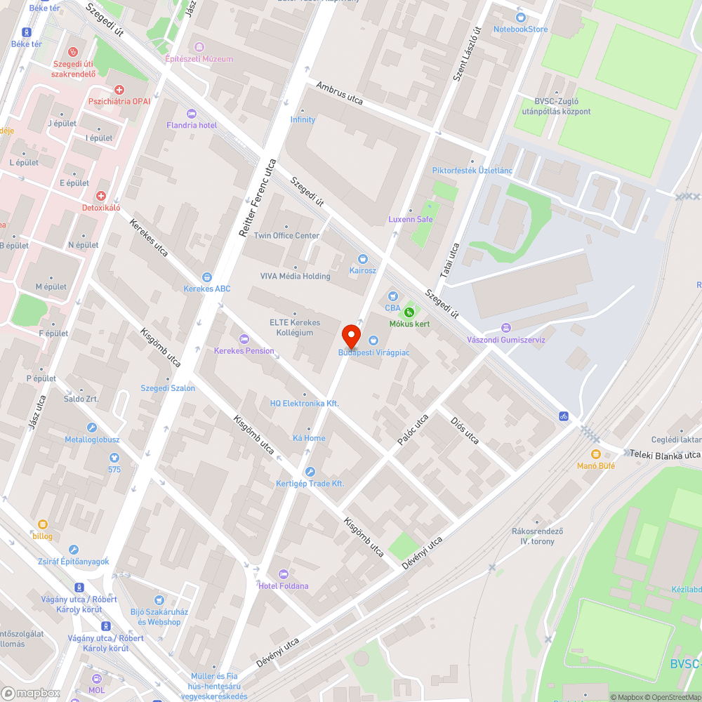 Elhagyott autó a virágpiacnál bejelentés helye