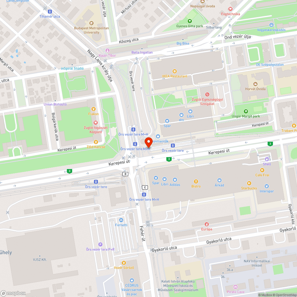 Hiányzó telefonfülke ajtó az Örs vezér terén. bejelentés helye