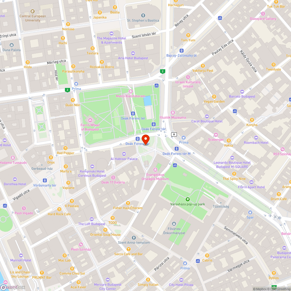 Deák tér bejelentés helye