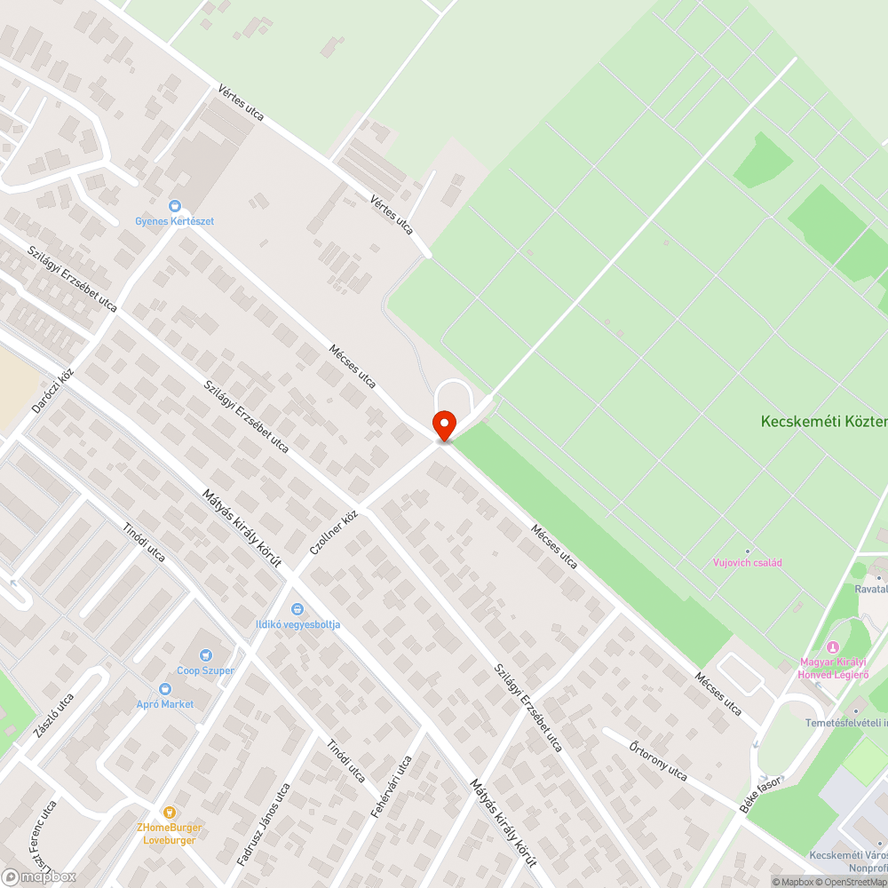 Kidöntött kresztábla a Mécses utca - Czollner köz kereszteződésében bejelentés helye