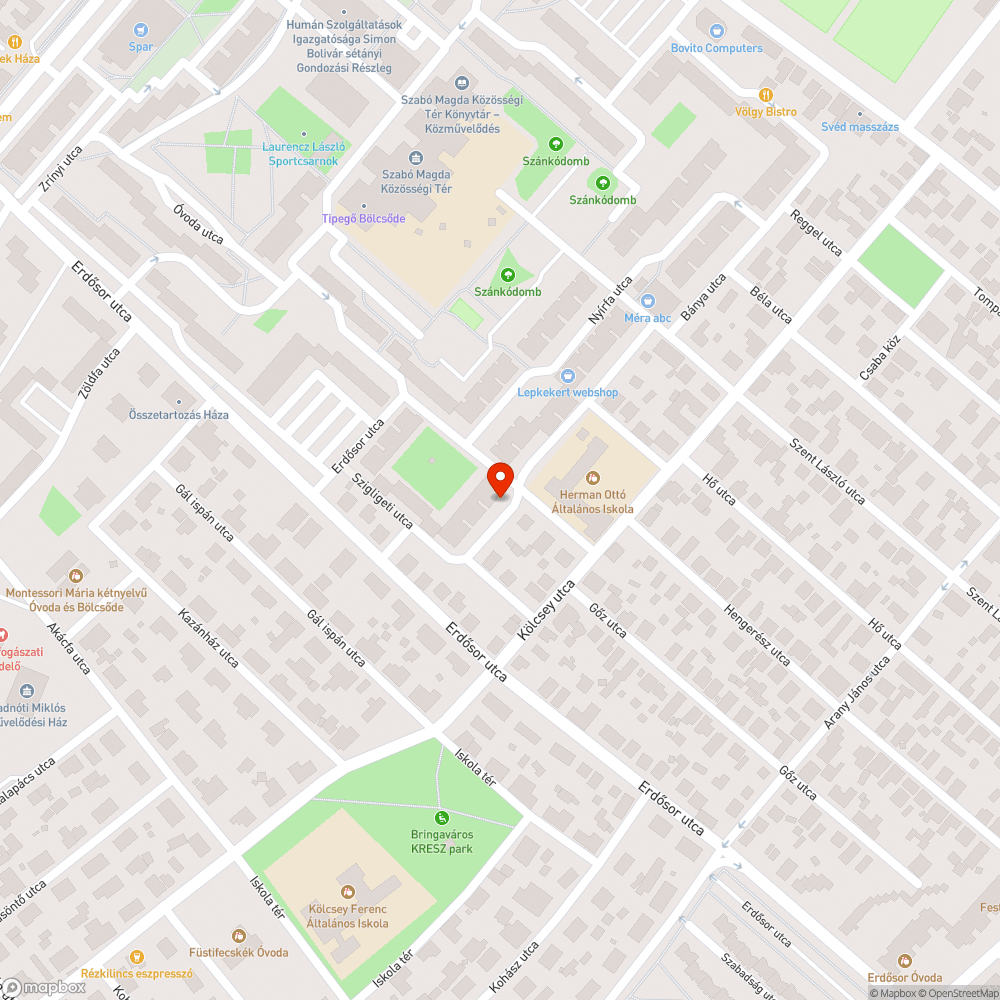 Elhagyott autó bejelentés helye