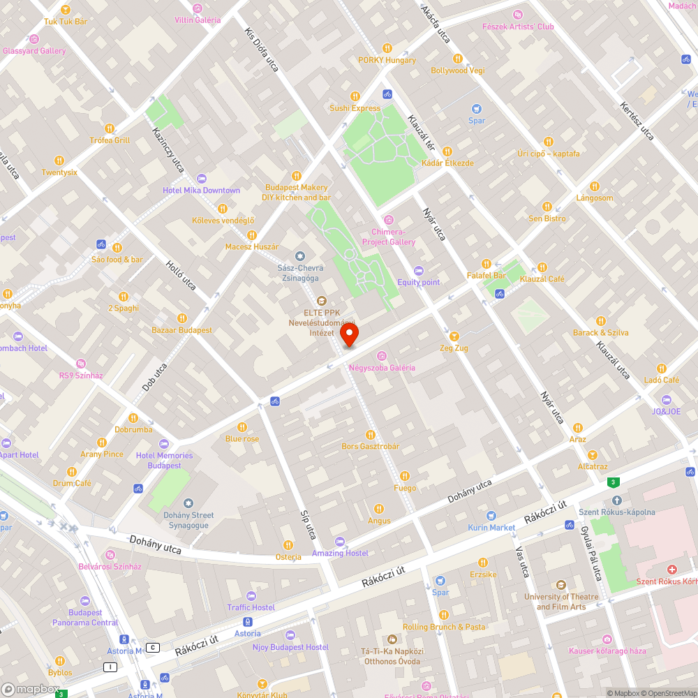 Kőtömb a Wesselényi utca-Kazinczy utca sarkánál. bejelentés helye