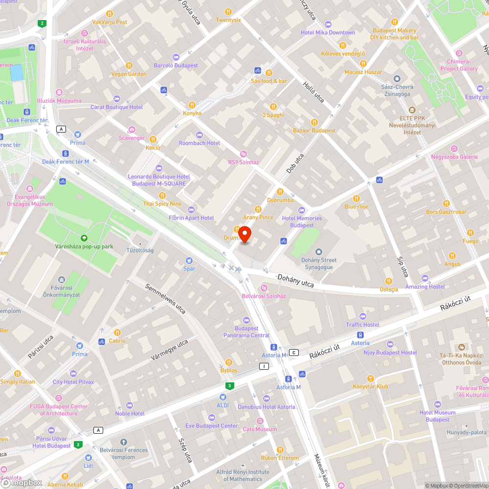 Tönkrement szemetesállvány a Dob utca sarkán. bejelentés helye