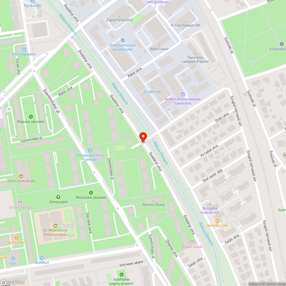 Zugló, jeges járda, átkelő bejelentés helye