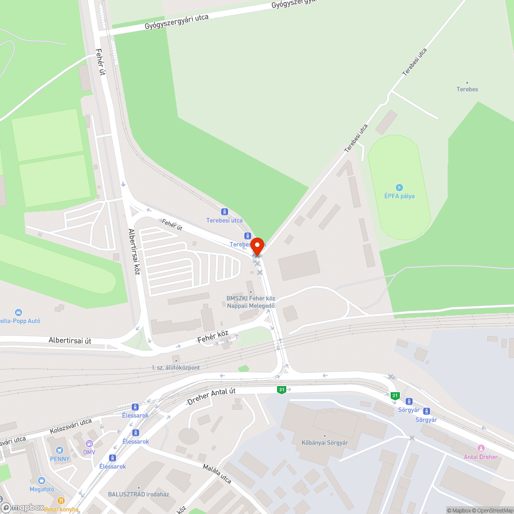 Terebes utcai sorompó felfeszítve bejelentés helye