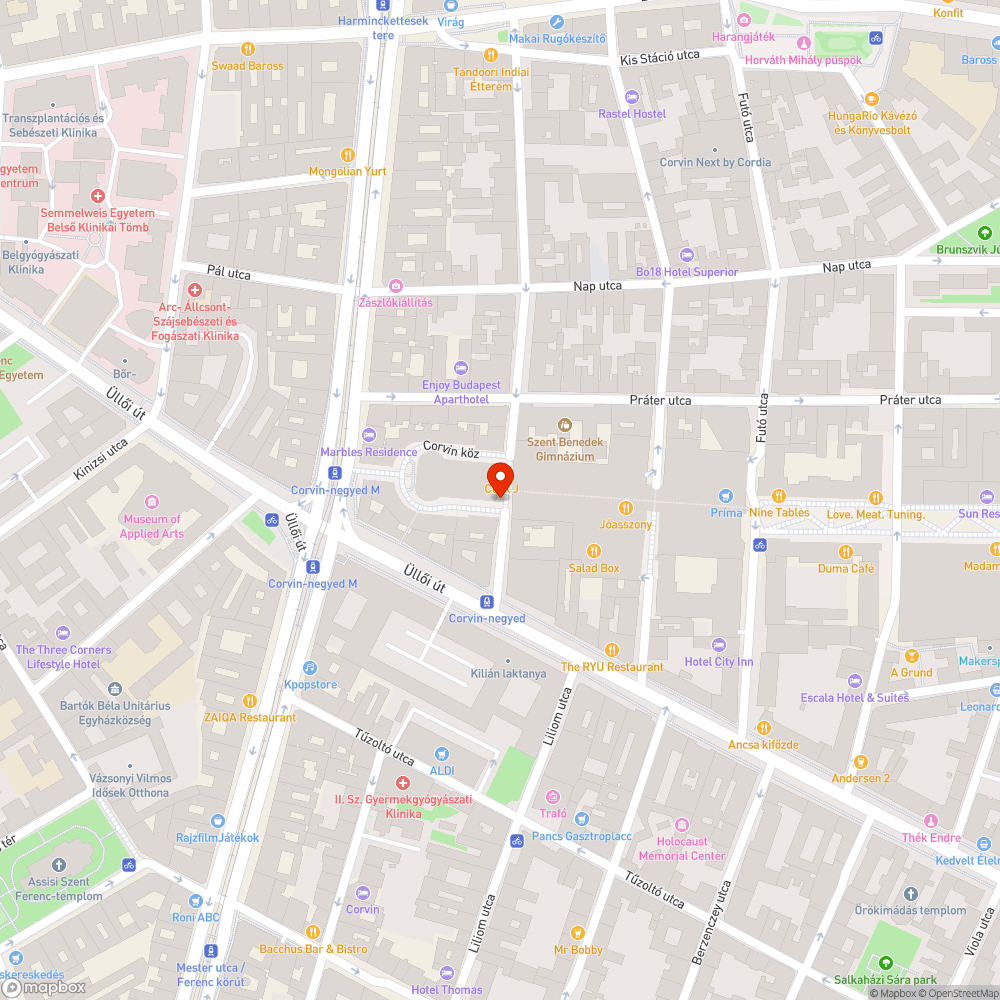 Kőtömb a  Corvin plaza, Corvin mozi felőli bejáratánál. bejelentés helye