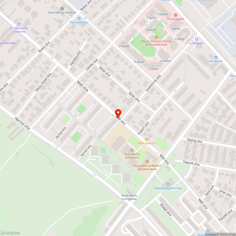 X. kerület Mádi utca balesetveszélyes kátyúk bejelentés helye