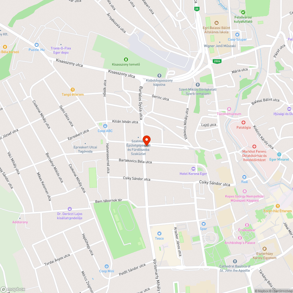 Kátyus útszakasz bejelentés helye