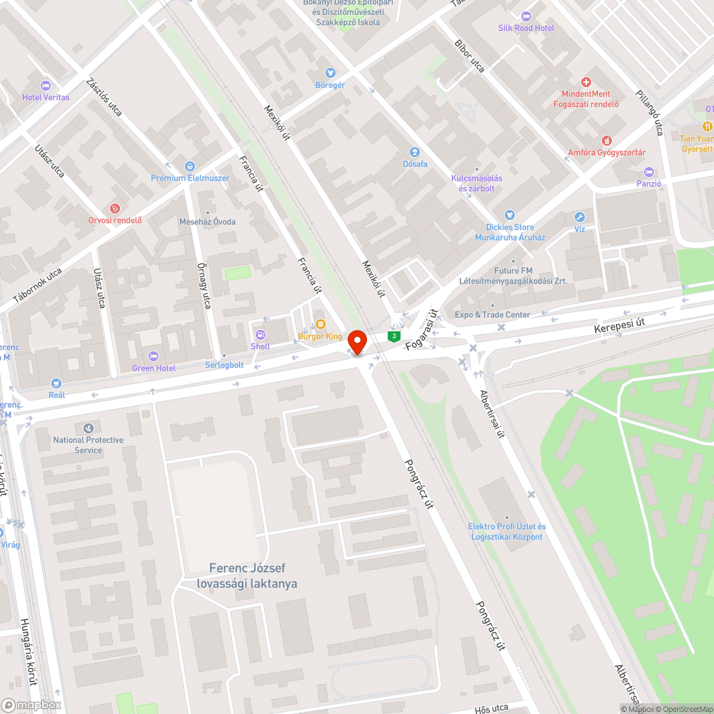 kátyú a Kerepesi Pongrácz kereszteződésben bejelentés helye