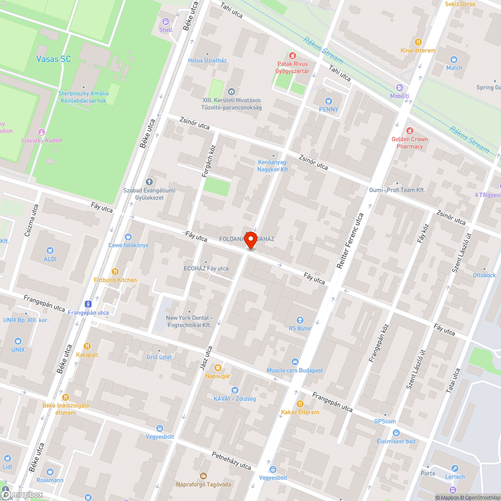 1135 Jász-Fáy sarka bejelentés helye