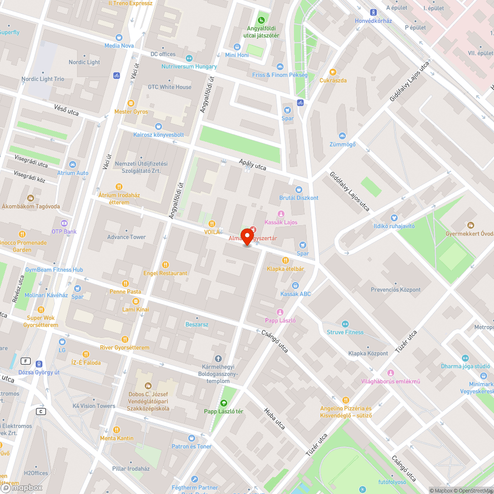 Autóroncs bejelentés helye