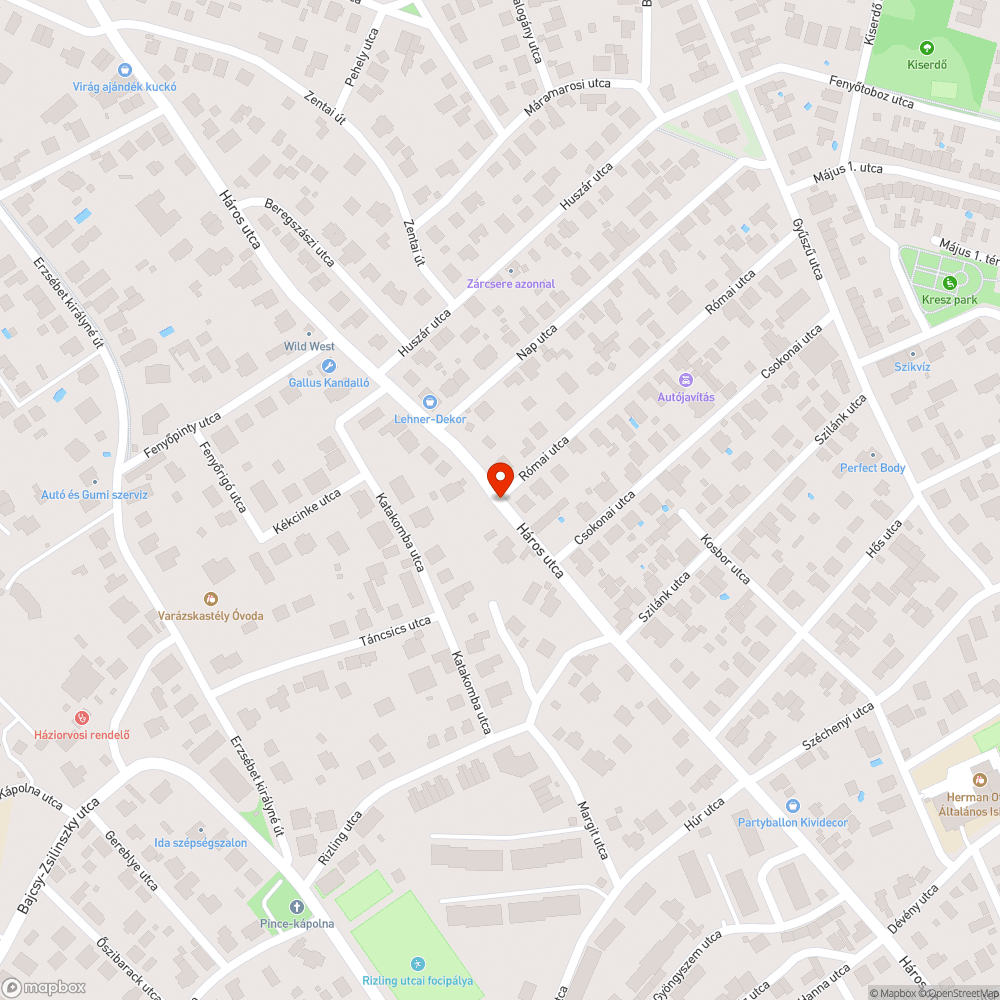 Budapest XXII. kerület Háros utca útburkolatának felújítása bejelentés helye