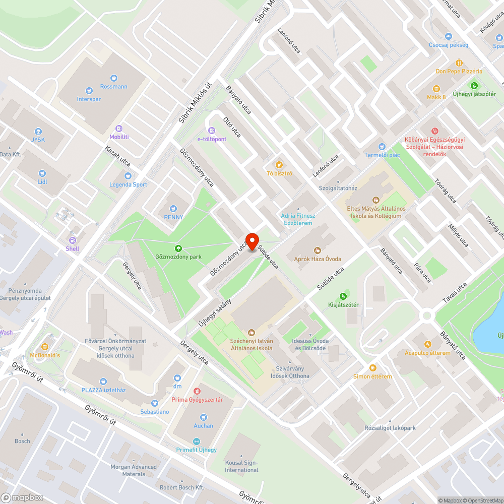 Aszfalt-és kődarabok eltávolításának kérése bejelentés helye