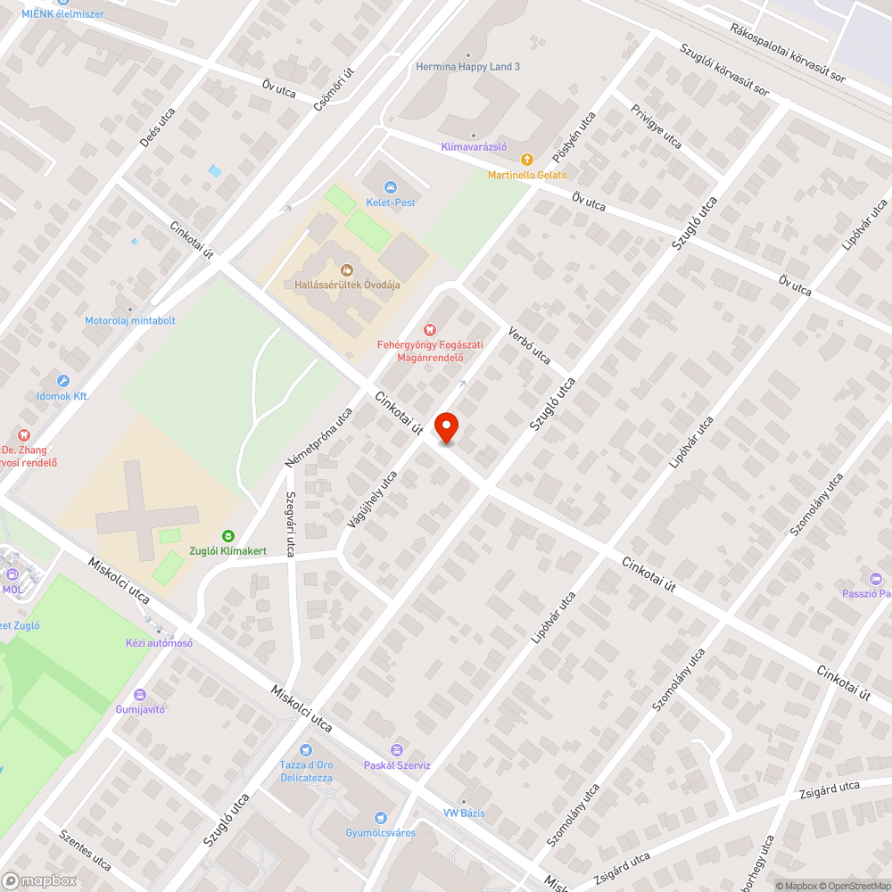 Kátyú bejelentés helye