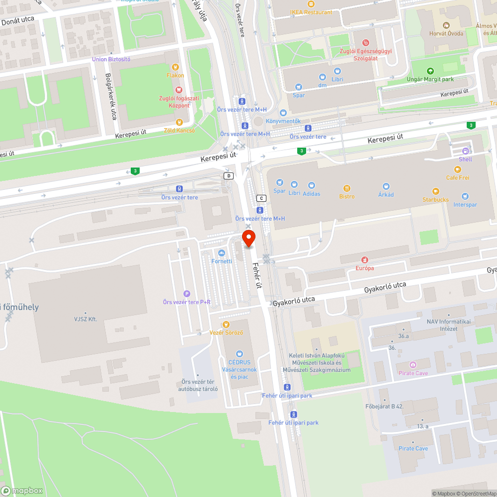 Szétrohadt korlát az Örs vezér terén. bejelentés helye