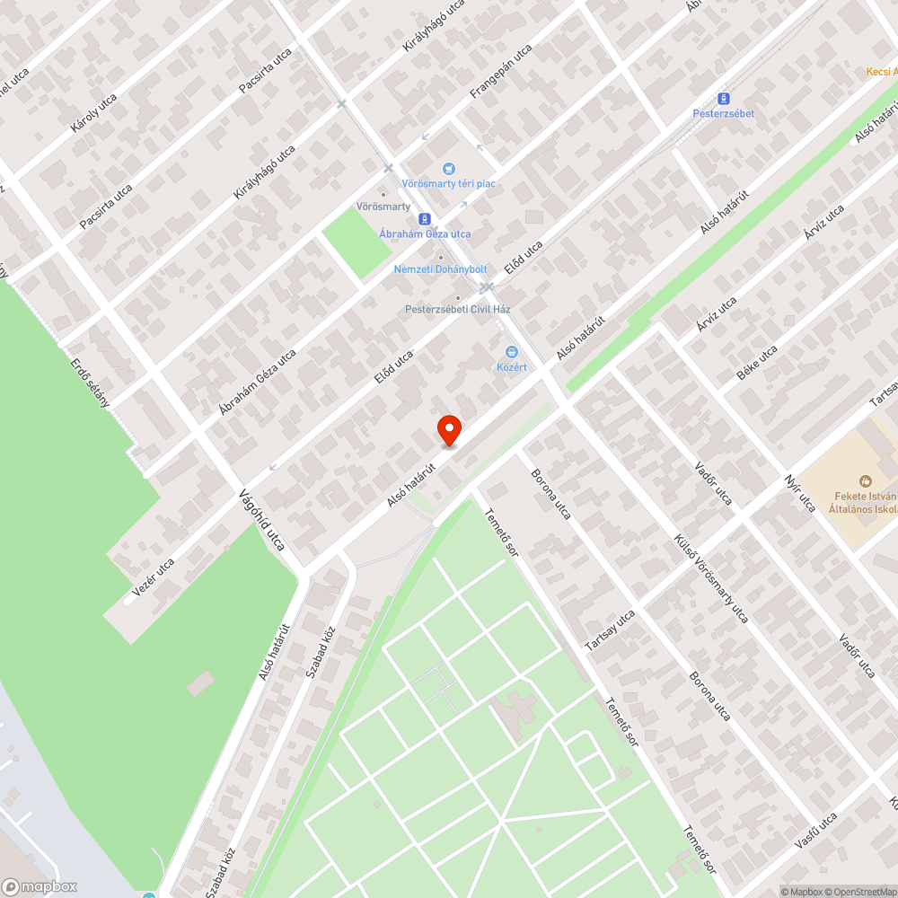 Kátyúk bejelentés helye