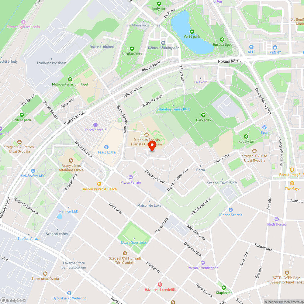 Csaplár Benedek utca - elhagyott jármű bejelentés helye