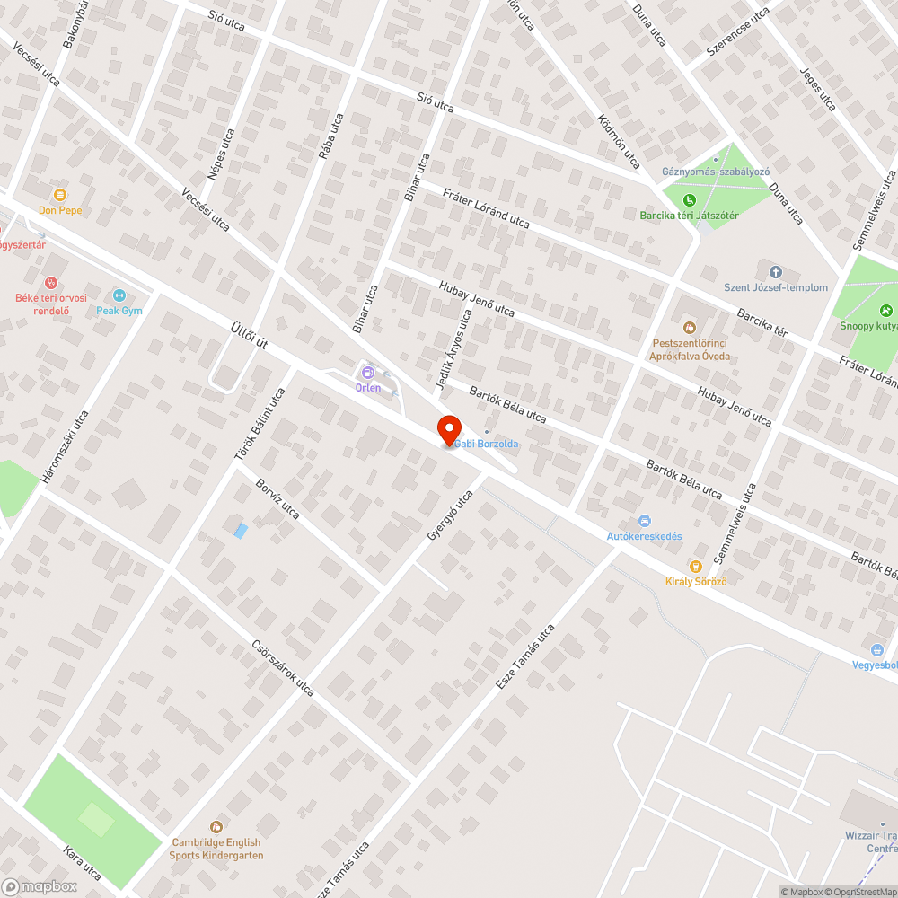 Üllői út útszéli gaz bejelentés helye