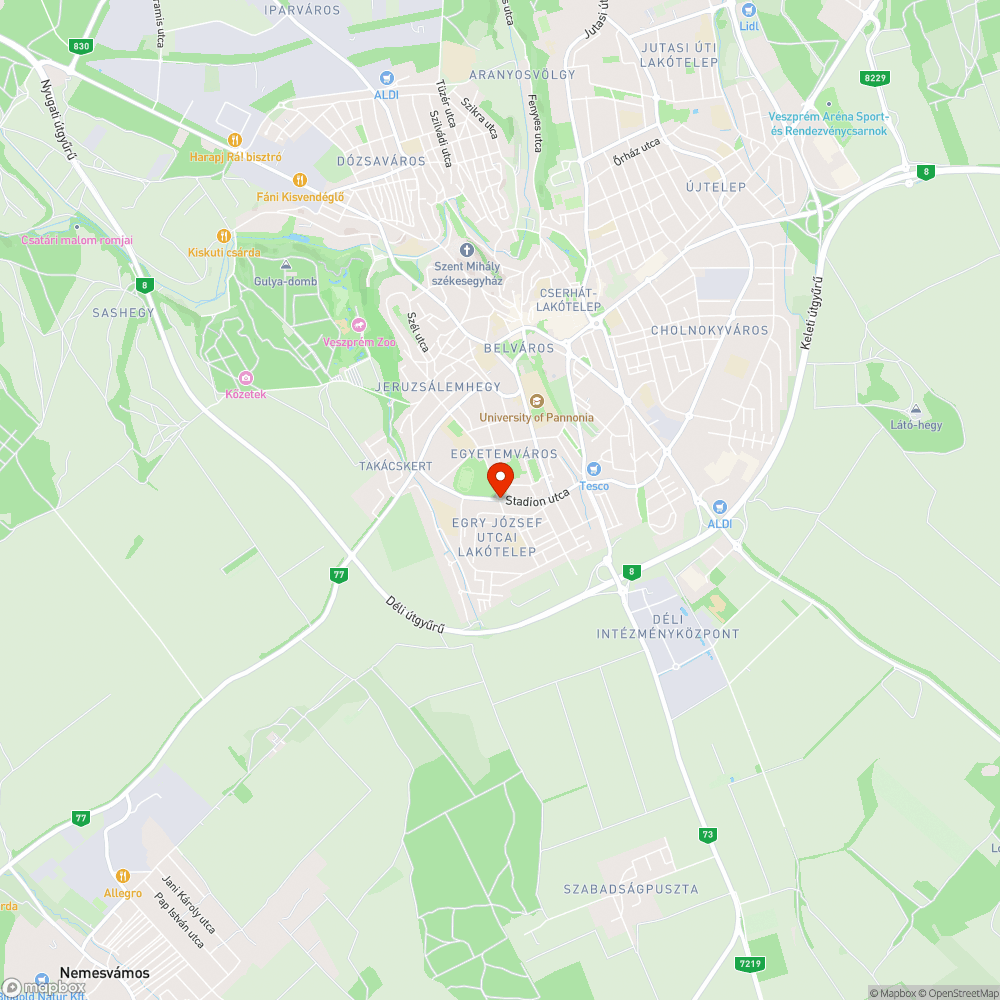 Kátyú az úton bejelentés helye