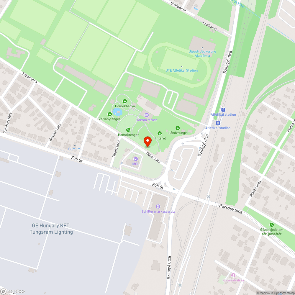 Úttesten keletkezett kátyúk bejelentés helye