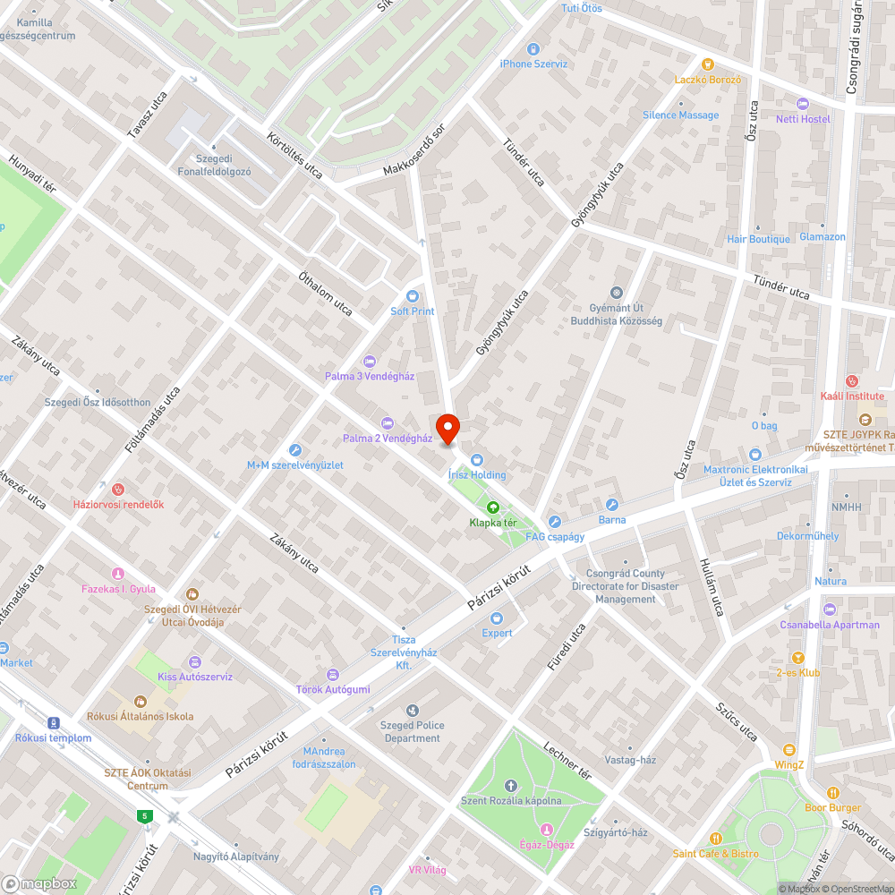 Kátyú az úton bejelentés helye