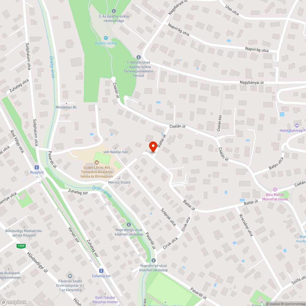 Veszélyes aszfaltleválás a Battai utcában bejelentés helye