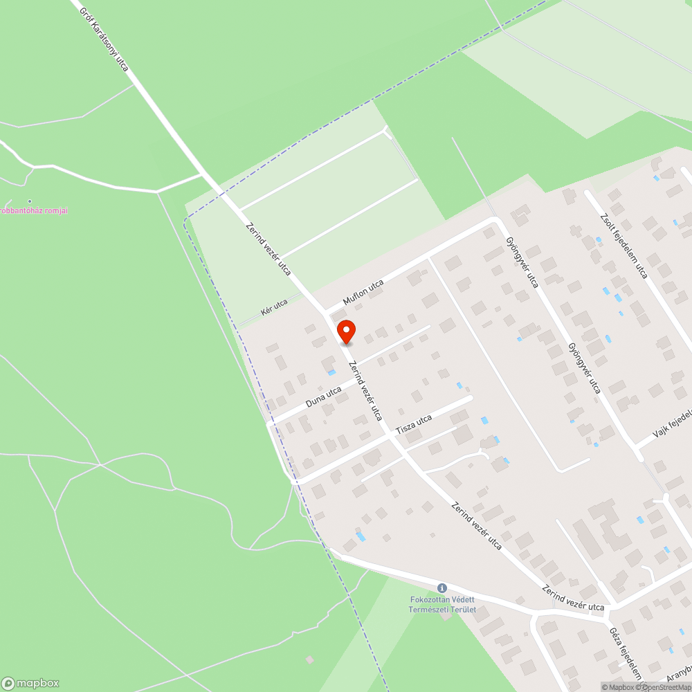 Elütött róka teteme a járdán bejelentés helye