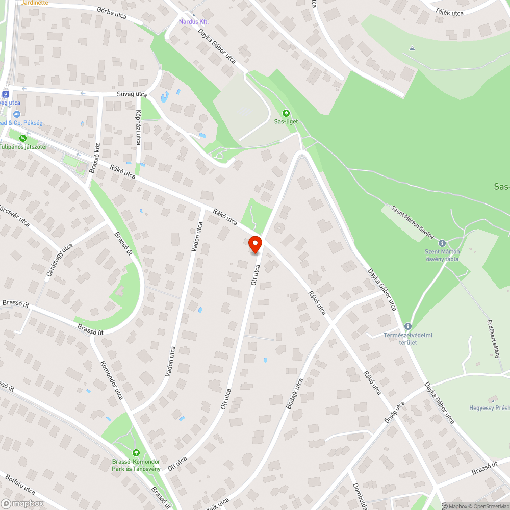 Olt utca zöldhulladék és fűnyírás bejelentés helye