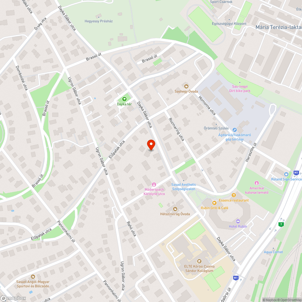 Dayka Gábor utca járda bejelentés helye