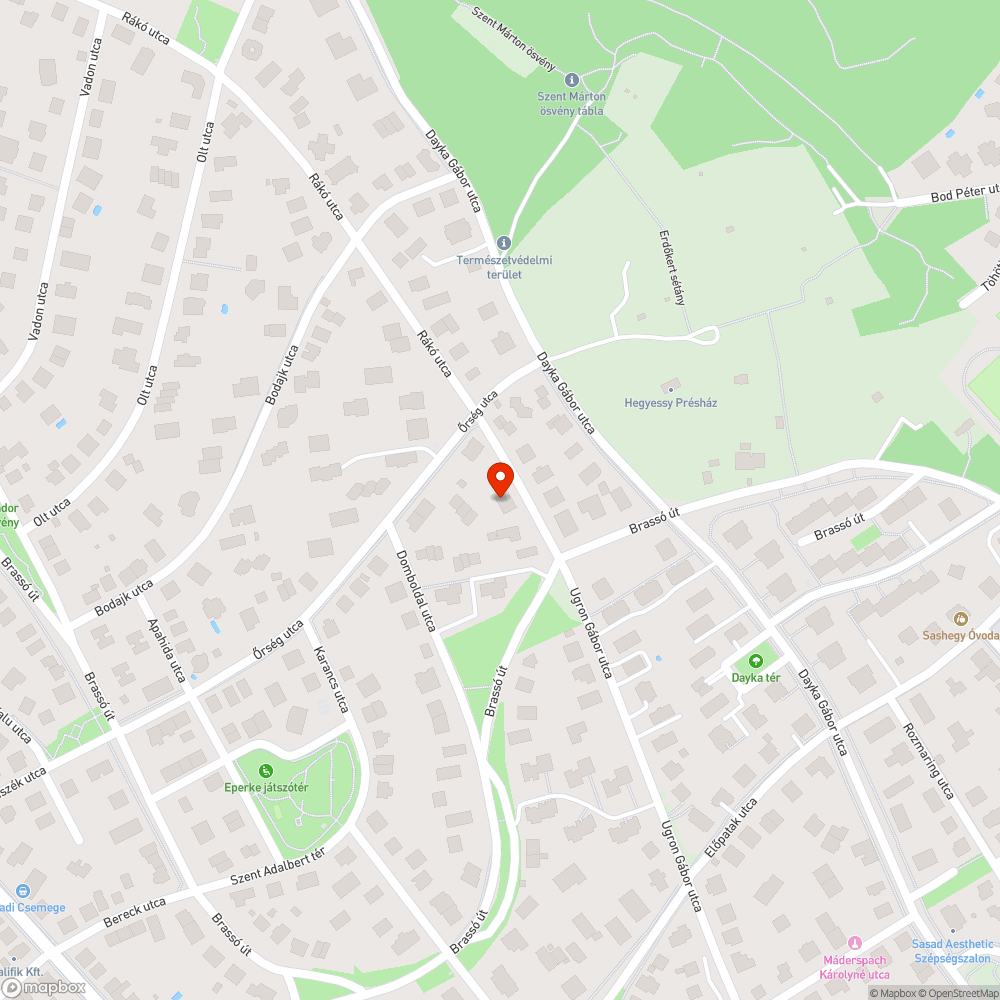 Rákó utca botlásveszély bejelentés helye