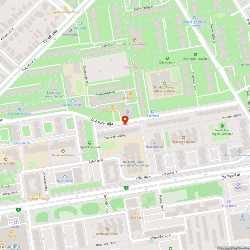 Elhagyott autó bejelentés helye