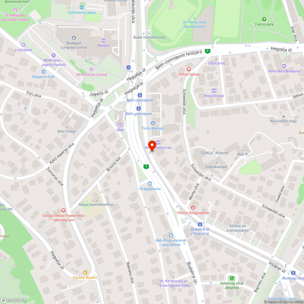 Bemélyedt, töredezett téglalap bejelentés helye