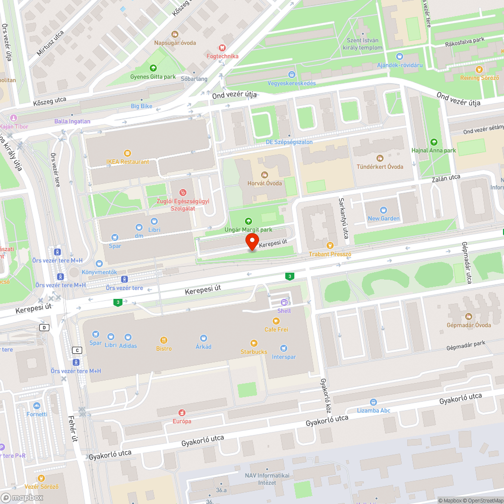 Szemetes zöldterület bejelentés helye