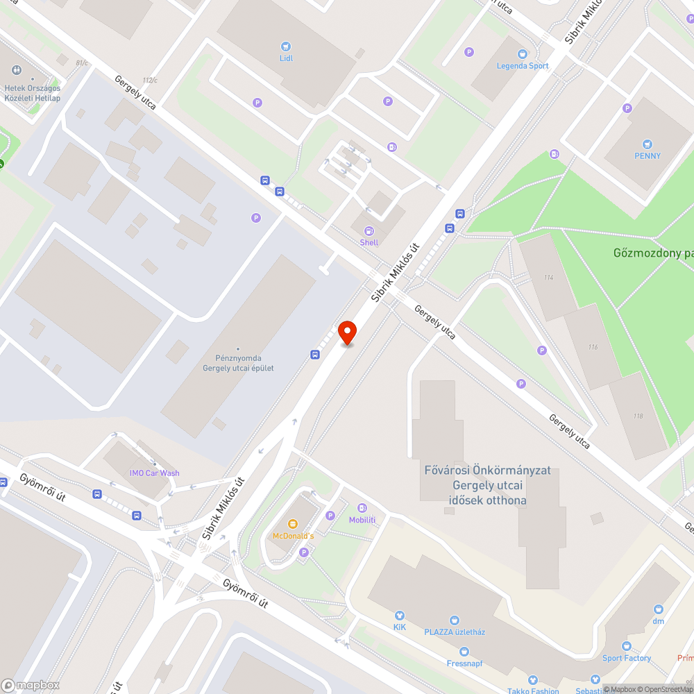 Sibrik Miklós út útburkolat javítás bejelentés helye