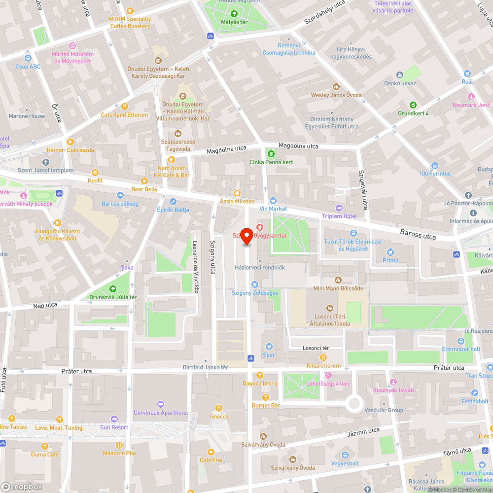 Mikroparkon ponyva pótlása a Szigony utcában bejelentés helye