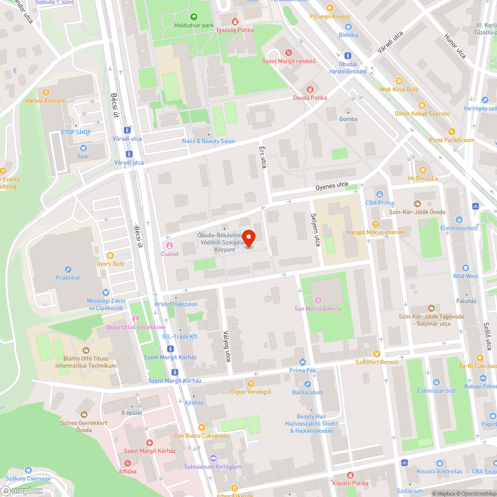 Kiszáradt fa bejelentés helye