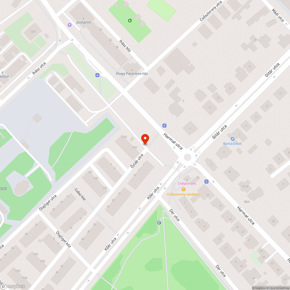 Széttöredezett járda bejelentés helye