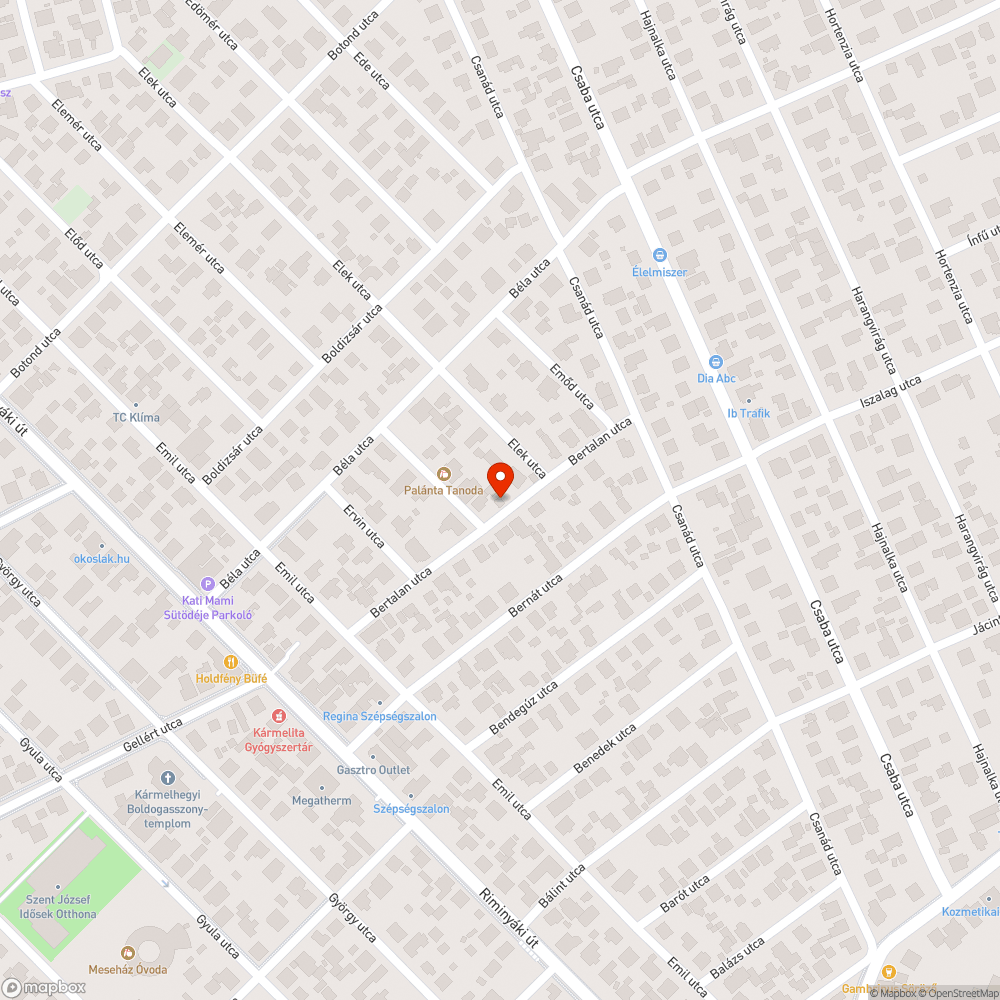 Elhagyott autó bejelentés helye