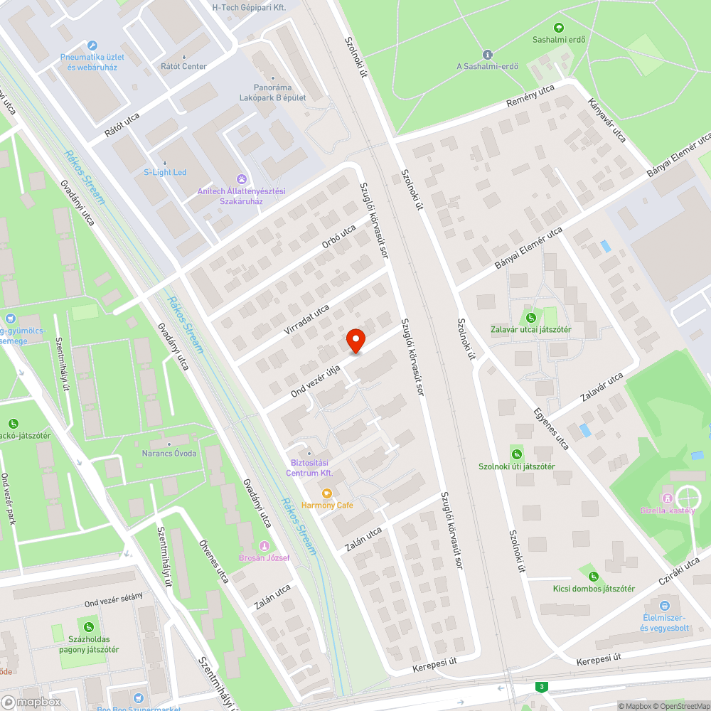 Elhagyott autó bejelentés helye