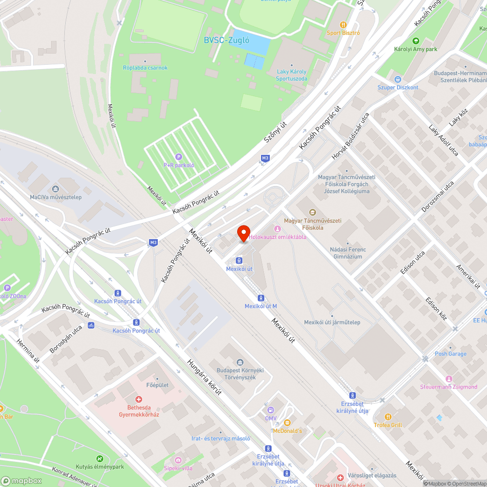 Megsüllyedt aknafedél bejelentés helye