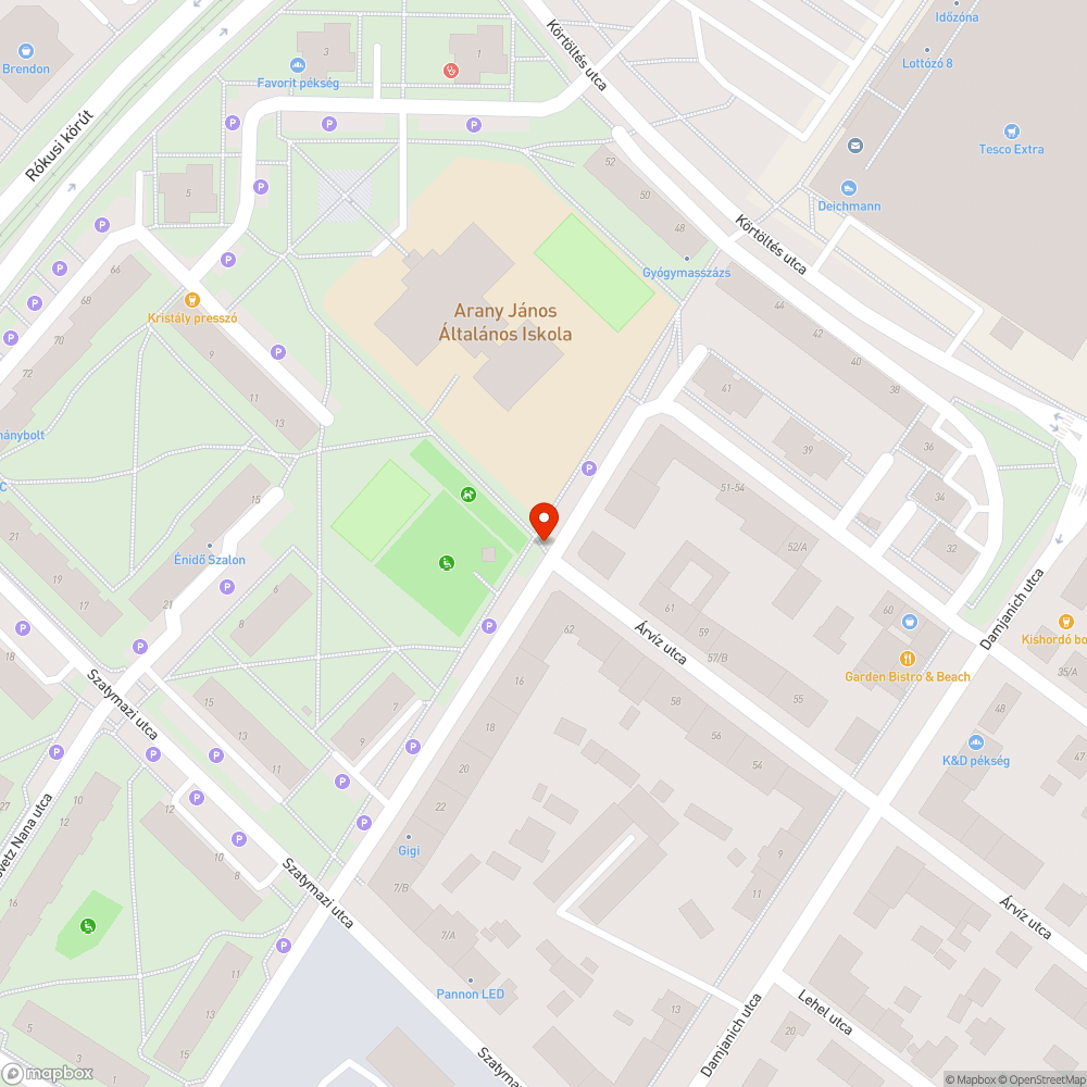 Kidobott matrac a Puskás utca - Árvíz utca sarkán bejelentés helye