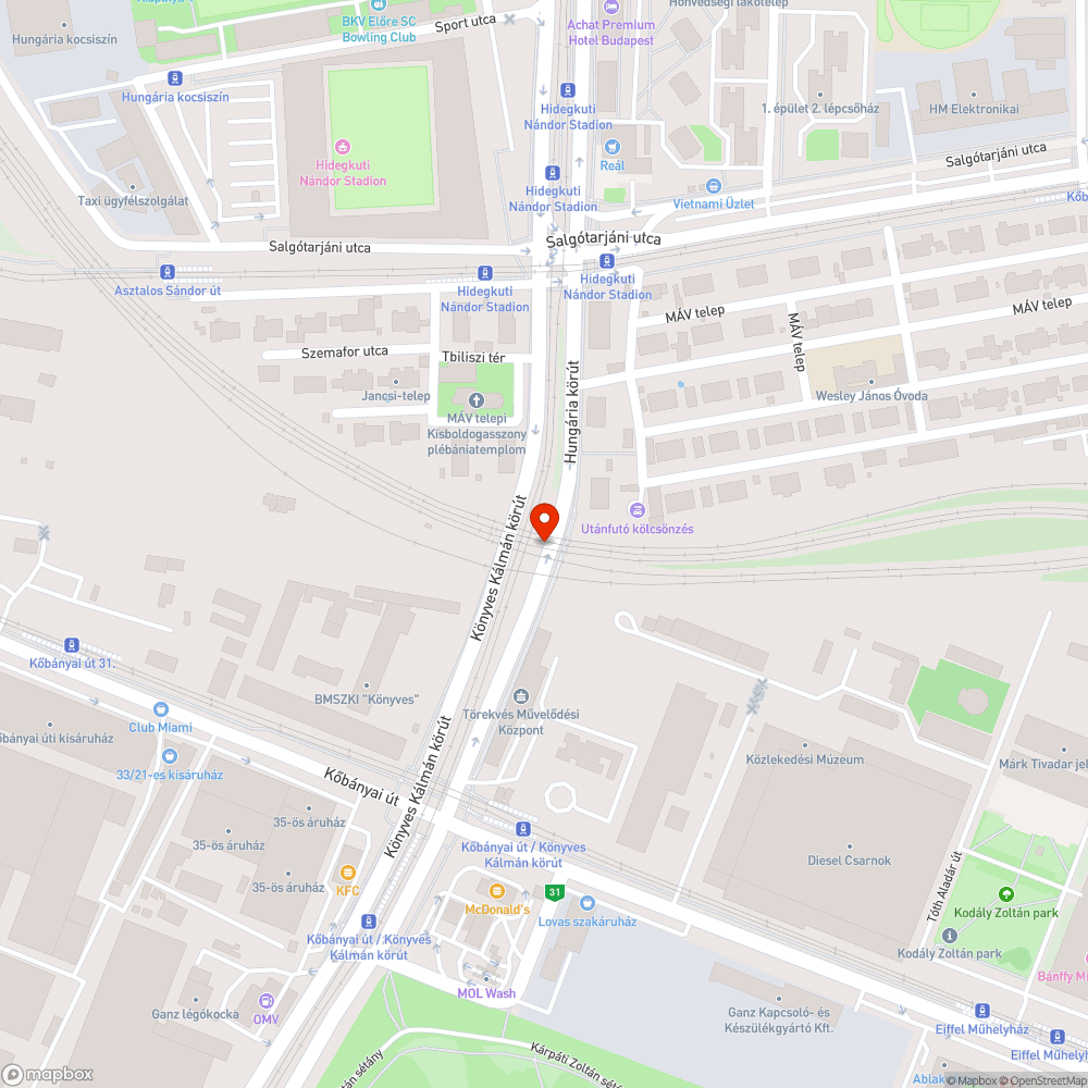 Szennyezett aluljáró bejelentés helye