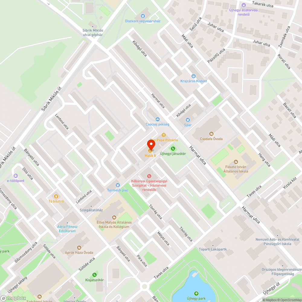 Megsüllyedt úttest bejelentés helye