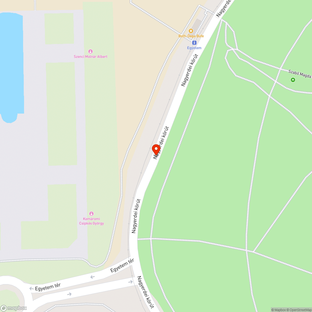 hibás lámpafej (Nagyerdei krt.) bejelentés helye