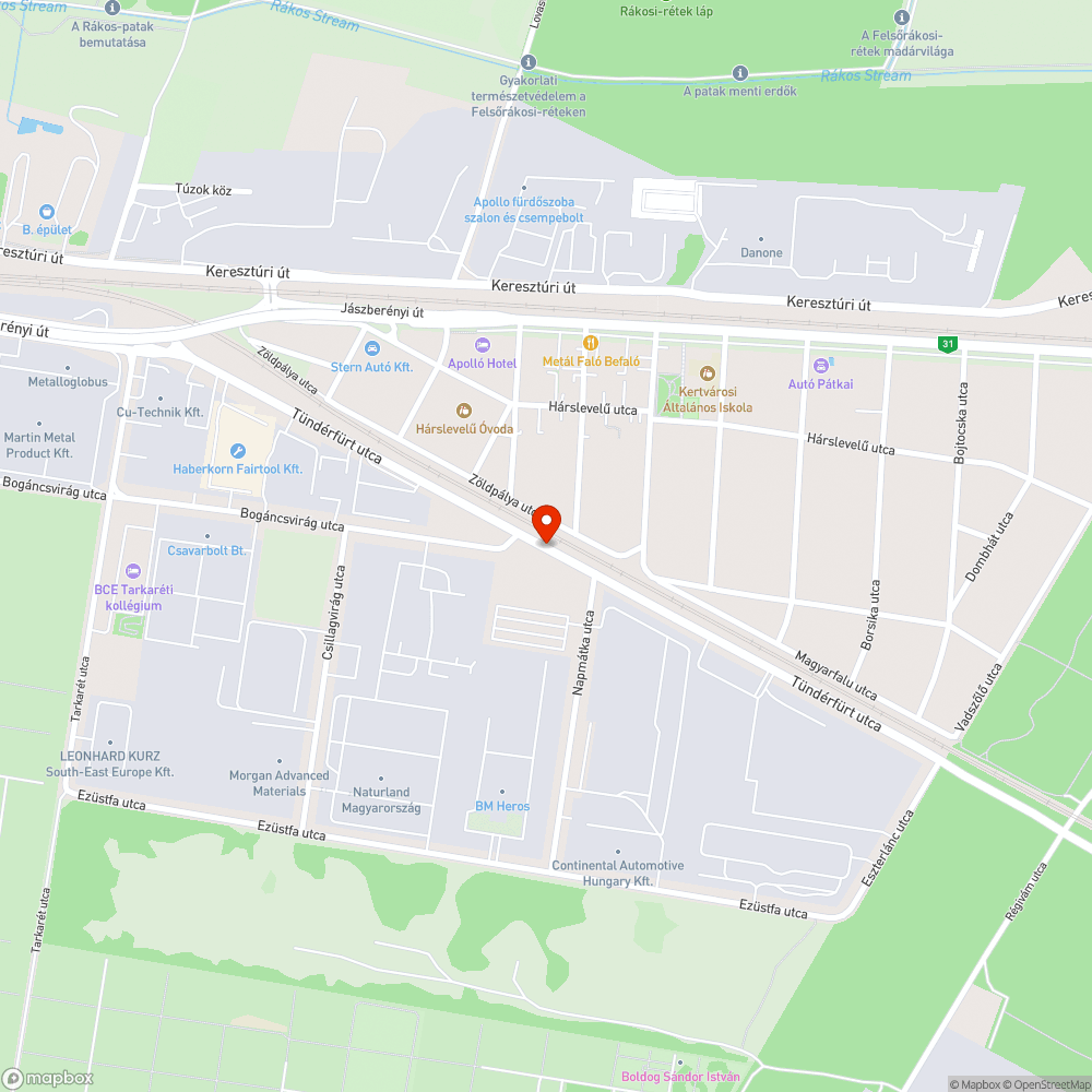 Útra belógó gaz bejelentés helye