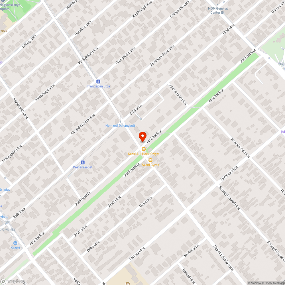 Kátyú az út közepén. bejelentés helye