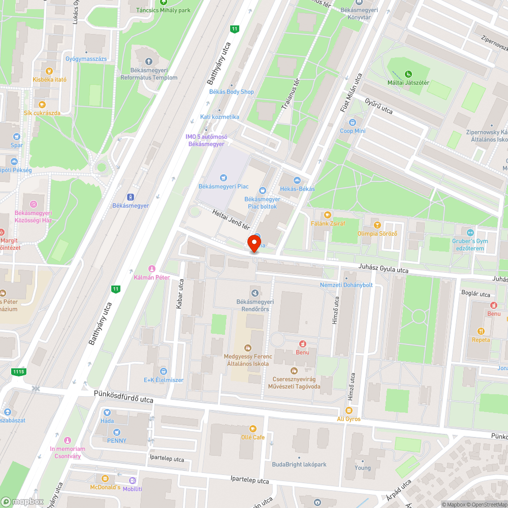 Megdőlt poller bejelentés helye