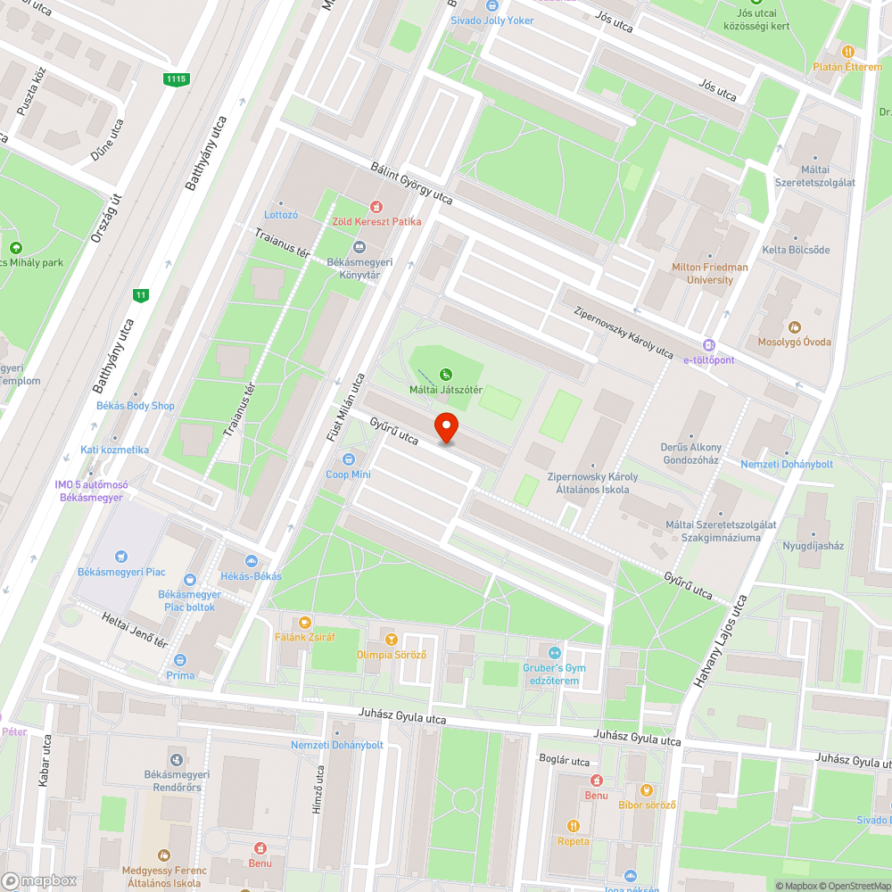 Botlásveszélyes járda bejelentés helye