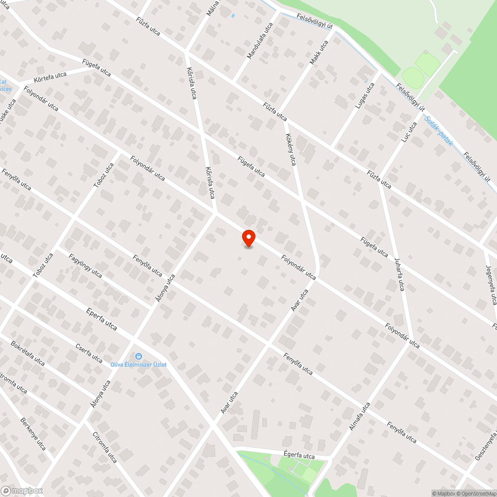 Kábelek közé benőtt akácos bejelentés helye